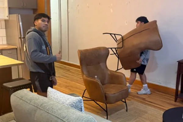 movers with living room furniture